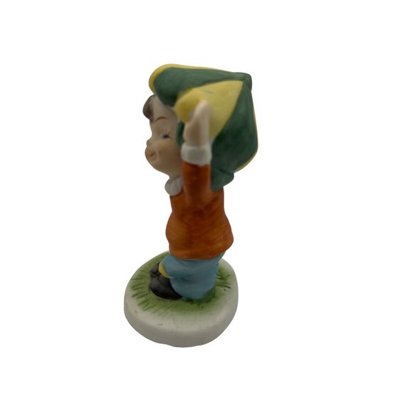 LEFTON Paper Boy Figurine 3 inches Hand Painted Ceramic #7426 Vintage 1950 Rare - Picture 3 of 5